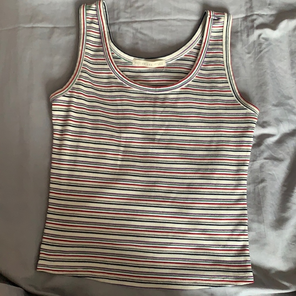 striped cropped tank top.